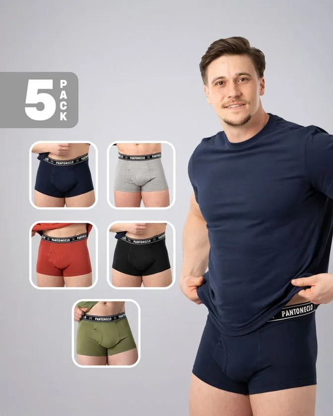 Men’s 5 Pcs Pack Cotton Elastane Boxer