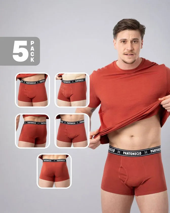 Men’s 5 Pcs Pack Cotton Elastane Boxer