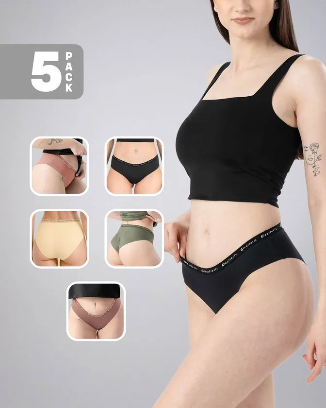 Leafletic Mid-Rise Brief 5 Pcs Pack Underwear