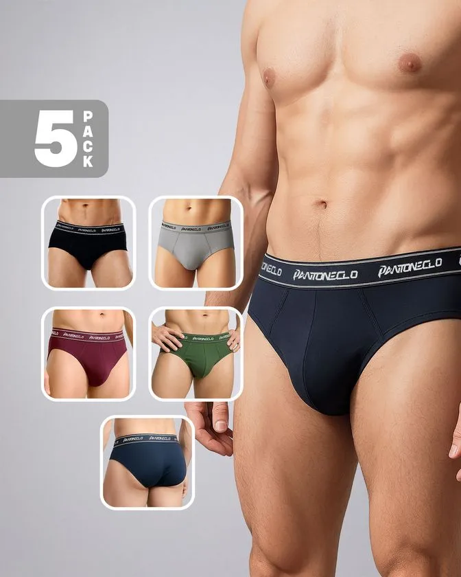 Pantoneclo Men’s Elastane Brief 5 Pcs Pack