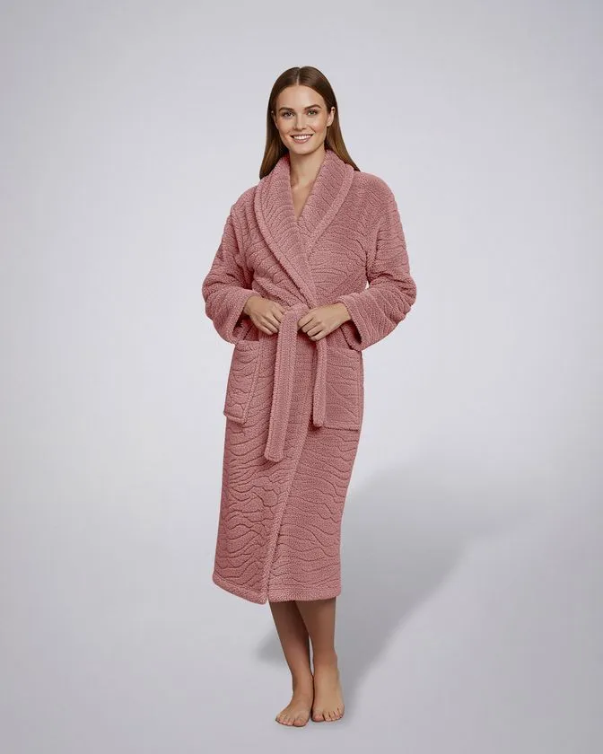 Leafletic Women’s Coral Fleece Lounge Robe
