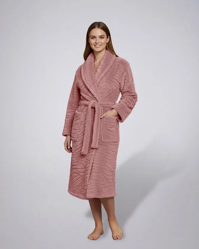 Leafletic Women’s Coral Fleece Lounge Robe