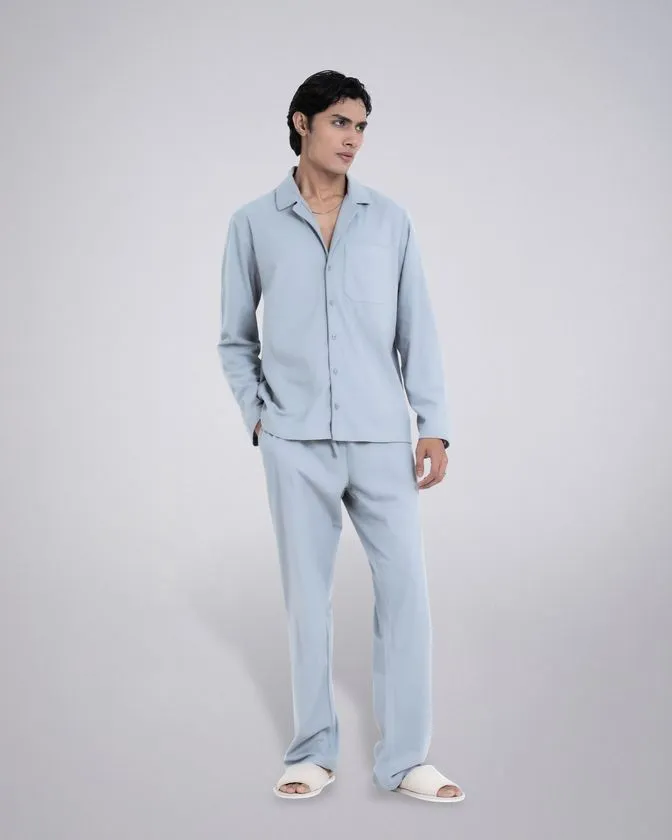 Men’s Notched Collar Nightwear Pajama Set