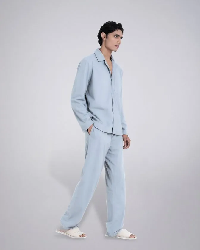 Men’s Notched Collar Nightwear Pajama Set