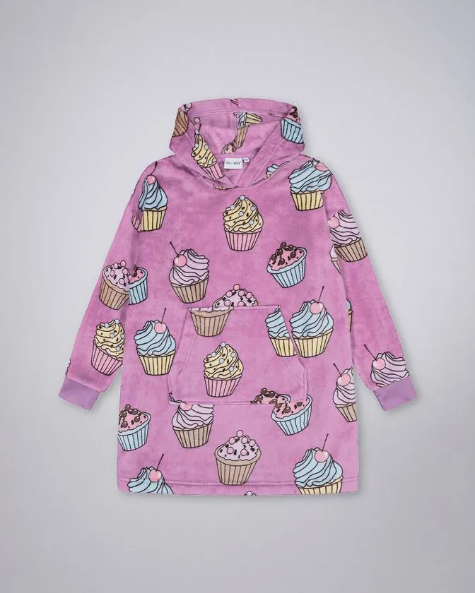 Leafletic Girl’s Oversized Coral Fleece Hoodie