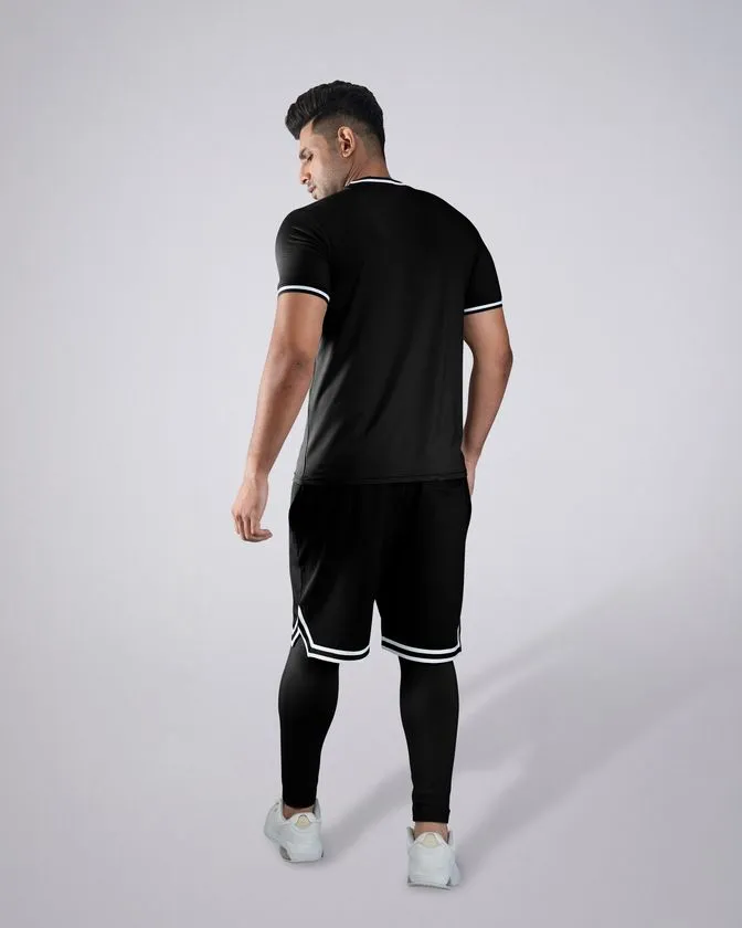 Flex 3 Pcs Tee, Shorts & Layer Trouser Combo