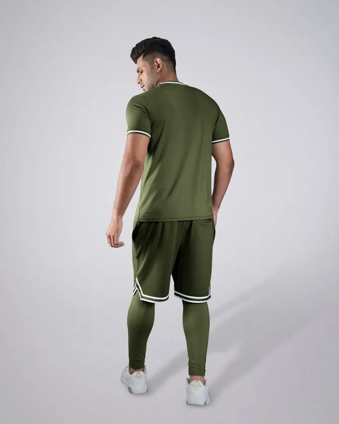 Flex 3 Pcs Tee, Shorts & Layer Trouser Combo