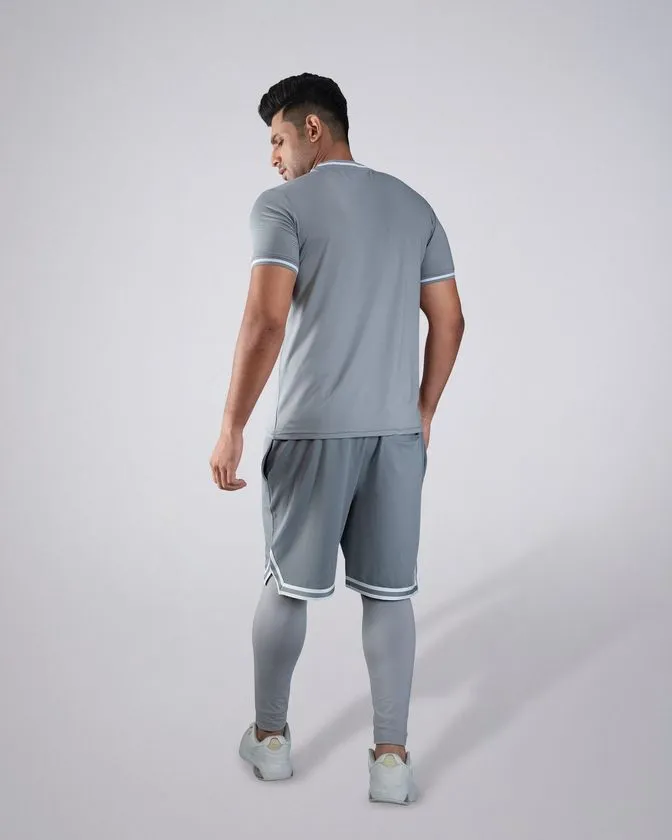 Flex 3 Pcs Tee, Shorts & Layer Trouser Combo