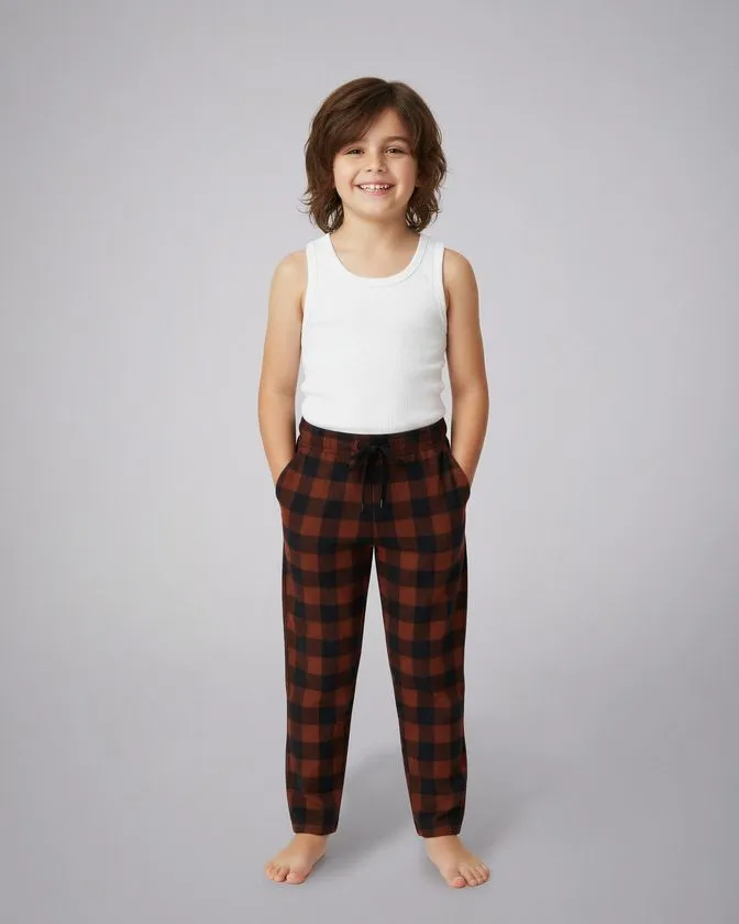 Pantoneclo Boys Cotton Flannel Peach Finish Pajama