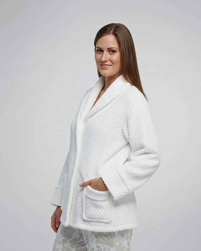 Leafletic Women’s Plush Lounge Coral Fleece Coat