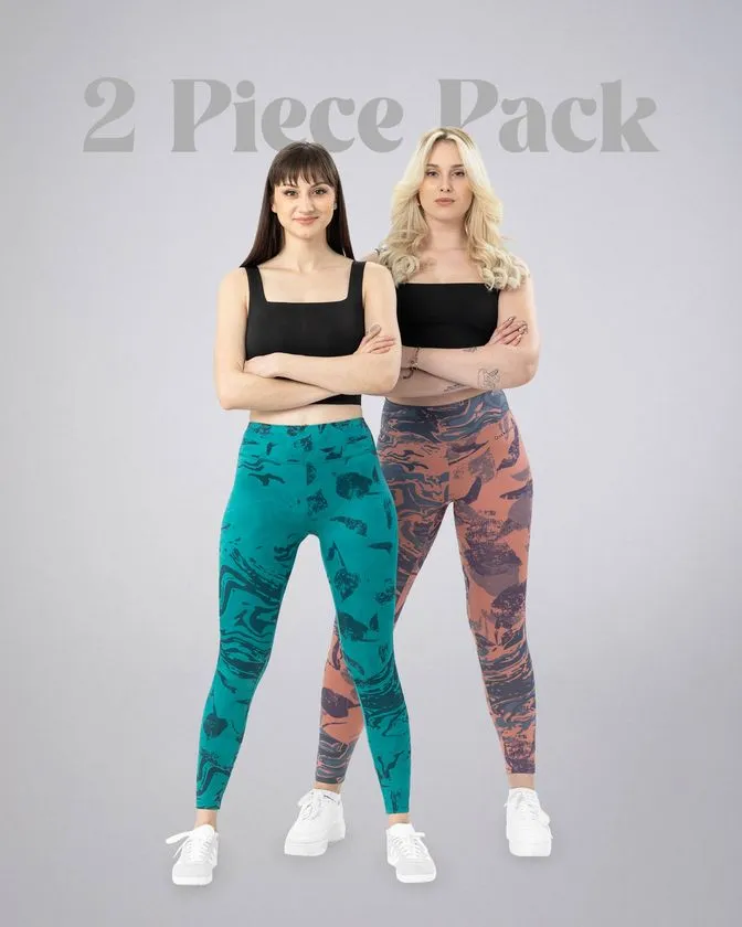 Leafletic Second Skin Soft Touch Stretch Legging - 2 Pcs Pack 