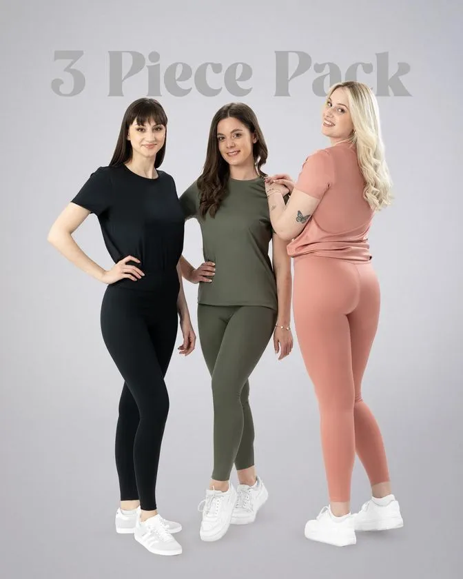 Leafletic 3 Pcs Pack Soft Touch Stretch Legging