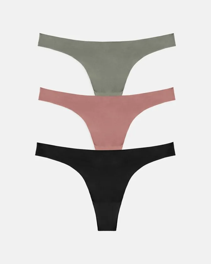 Leafletic Low-Rise Brazilian 3 Pcs Pack Nylon Brief Underwear