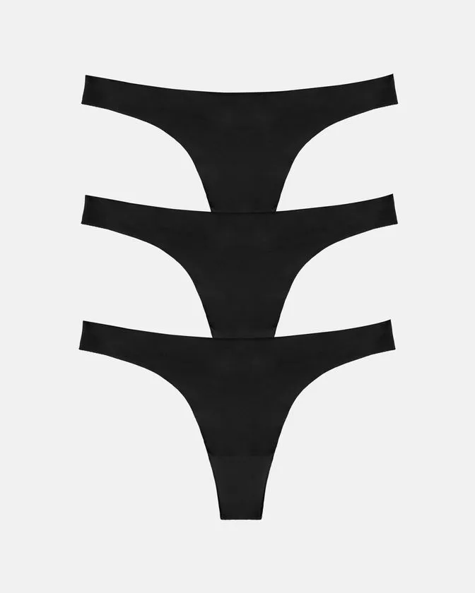 Leafletic Ladies Low-Rise Brazilian 3 Pcs Pack Nylon Brief Underwear