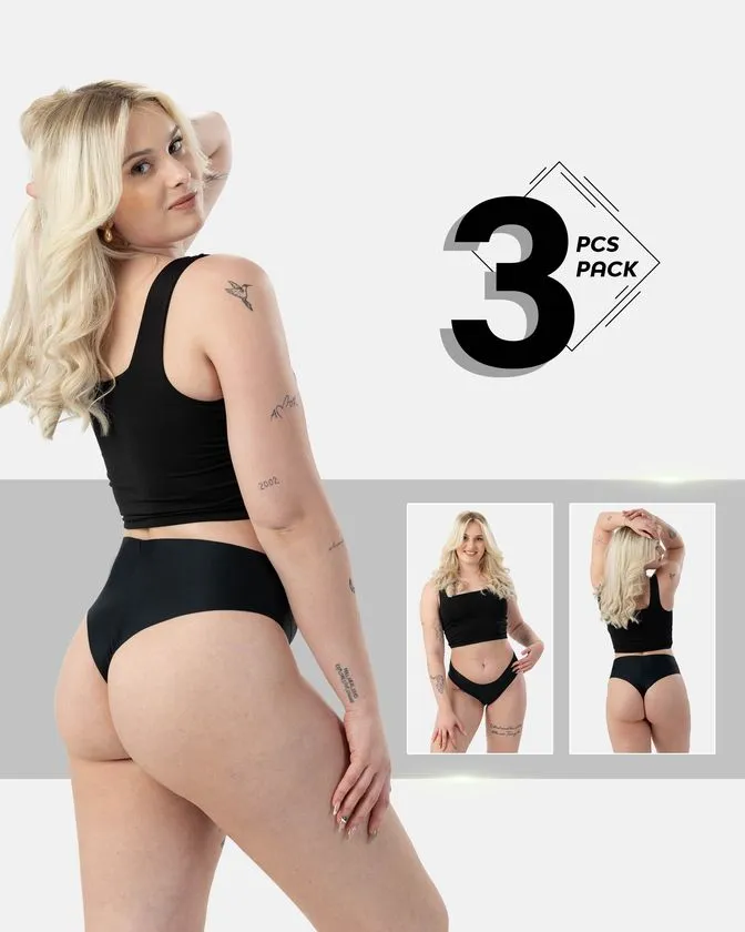 Leafletic Low-Rise 3 Pcs Pack Nylon Hipsters Brief Underwear