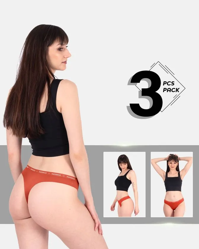 Leafletic Mid-Rise 3 Pcs Pack Brazilian Brief Underwear