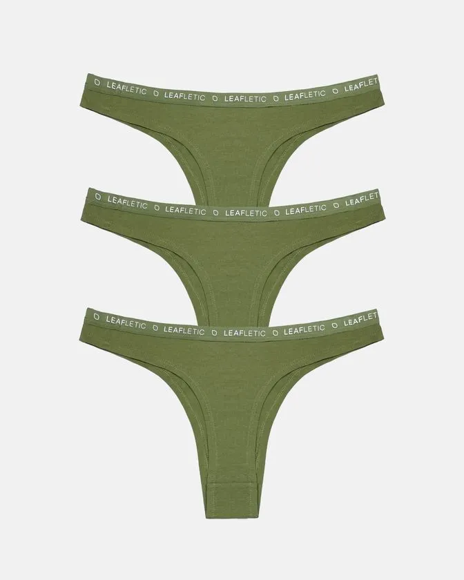 Leafletic Mid-Rise 3 Pcs Pack Elastane Brazilian Brief Underwear