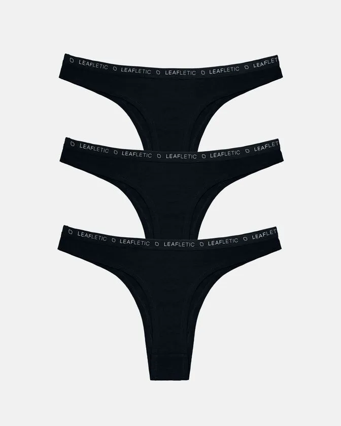 Leafletic Ladies Mid-Rise 3 Pcs Pack Cotton Elastane Brazilian Brief Underwear