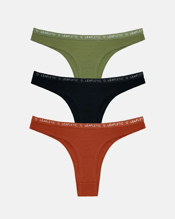 Leafletic Mid-Rise 3 Pcs Pack Brazilian Brief Underwear