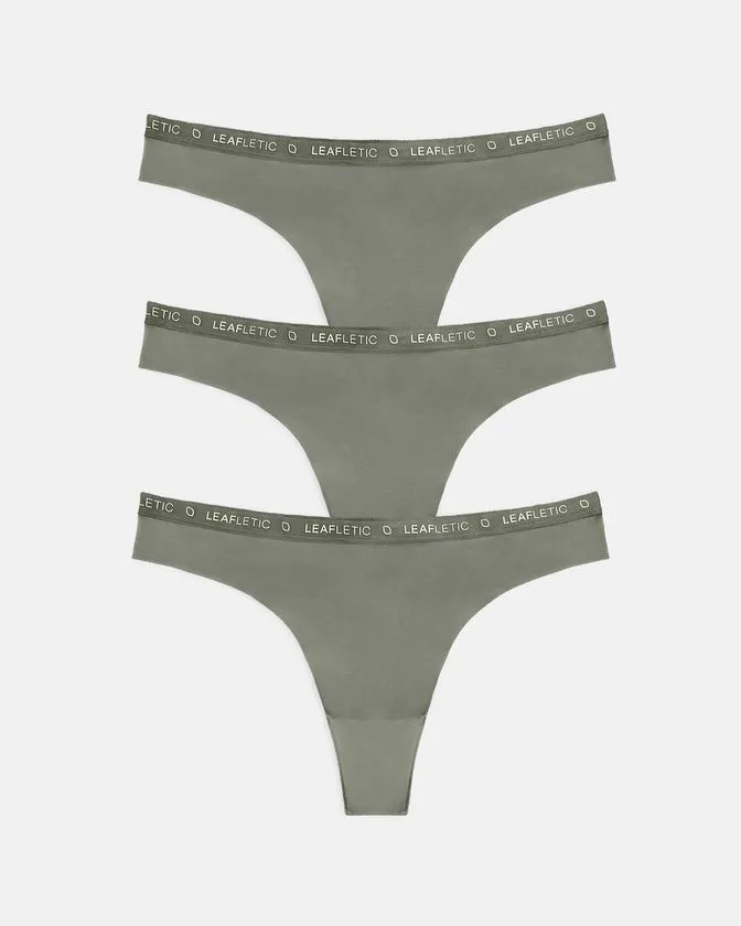 Leafletic Mid-Rise 3 Pcs Pack Nylon Brazilian Brief Underwear