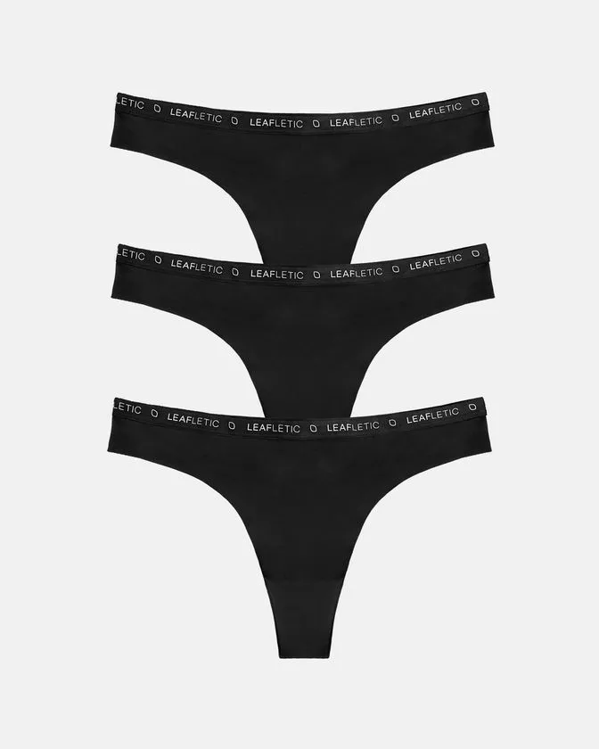 Leafletic Mid-Rise 3 Pcs Pack Nylon Brazilian Brief Underwear