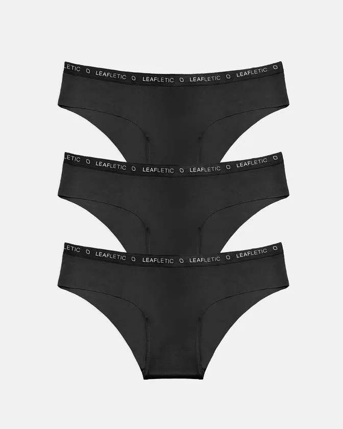 Leafletic Mid-Rise 3 Pcs Pack Nylon Hipsters Brief Underwear
