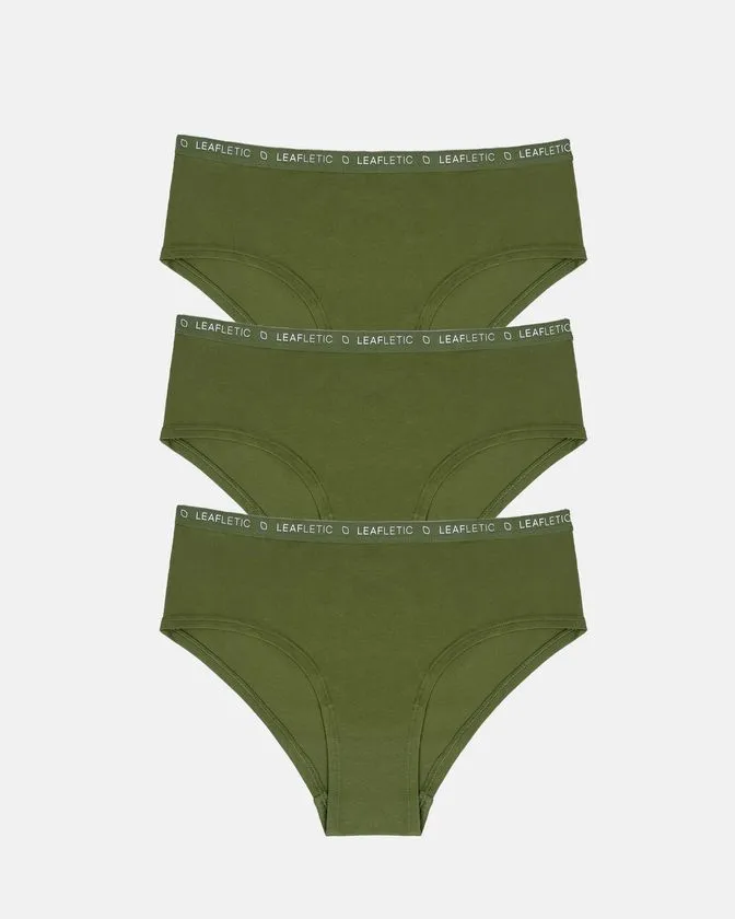 Leafletic Mid-Rise 3 Pcs Pack Hipsters Brief Underwear