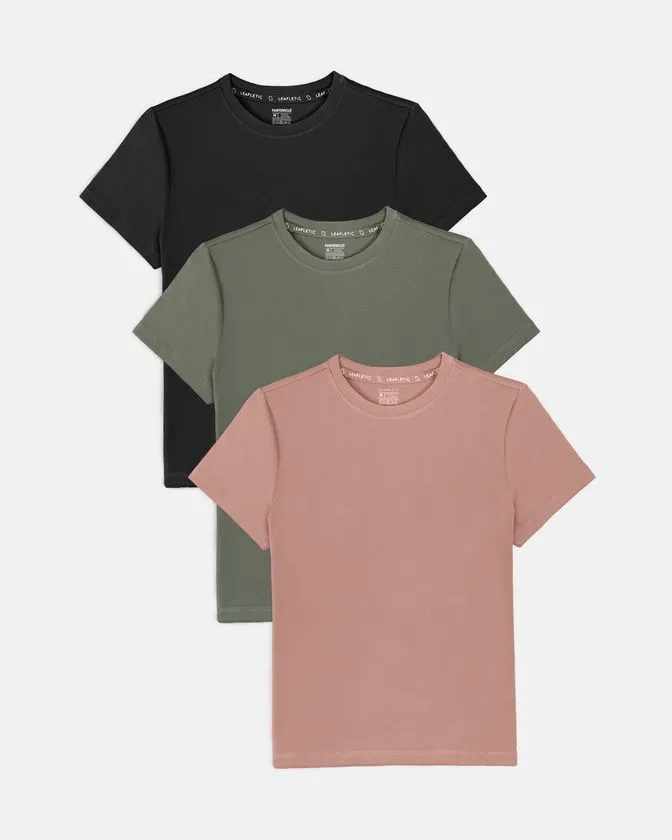 Leafletic Ladies 3 Pcs Pack Nylon Elastane T-Shirt