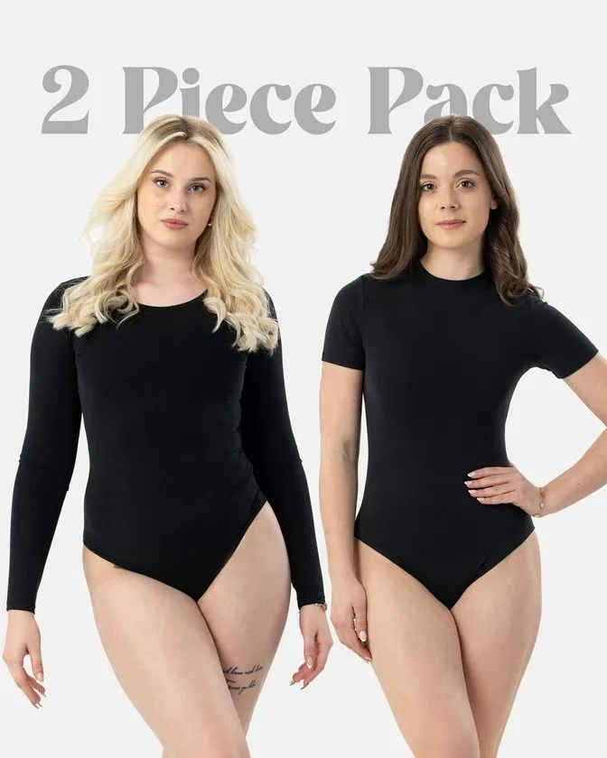 Leafletic Ladies Modal Long & Short Sleeve 2 Pcs Combo Bodysuit