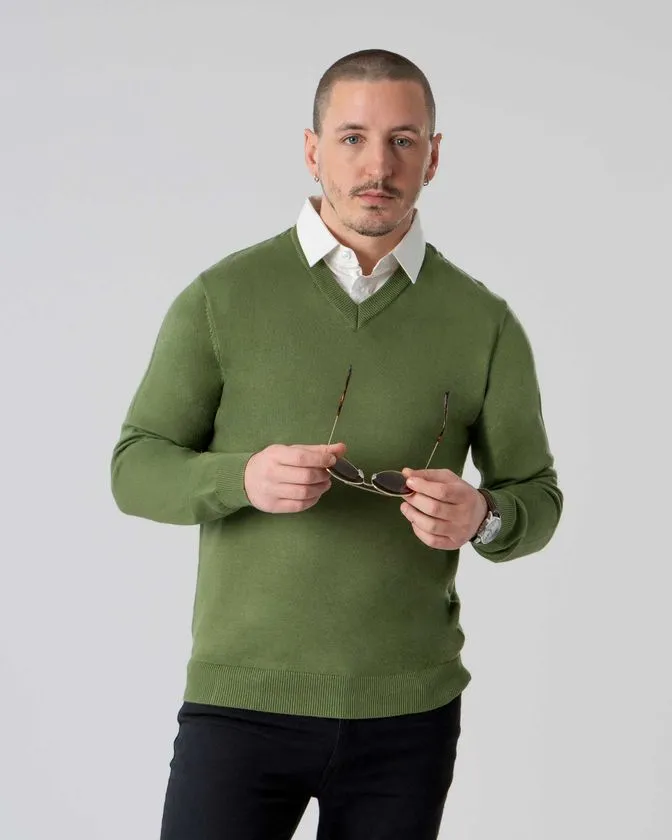 Men's Green Mock Shirt Pullover