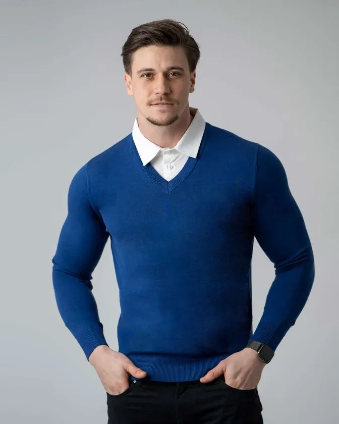 Men's Royal Blue Mock Shirt Pullover