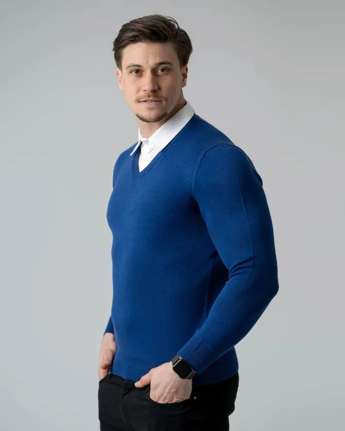 Men's Royal Blue Mock Shirt Pullover