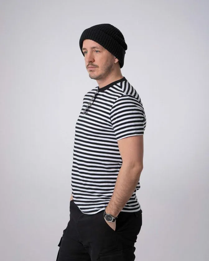  Men's Stripe Yarn Dyed T-shirt