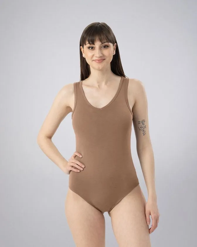 Leafletic V-Neck Sleeveless Bodysuit