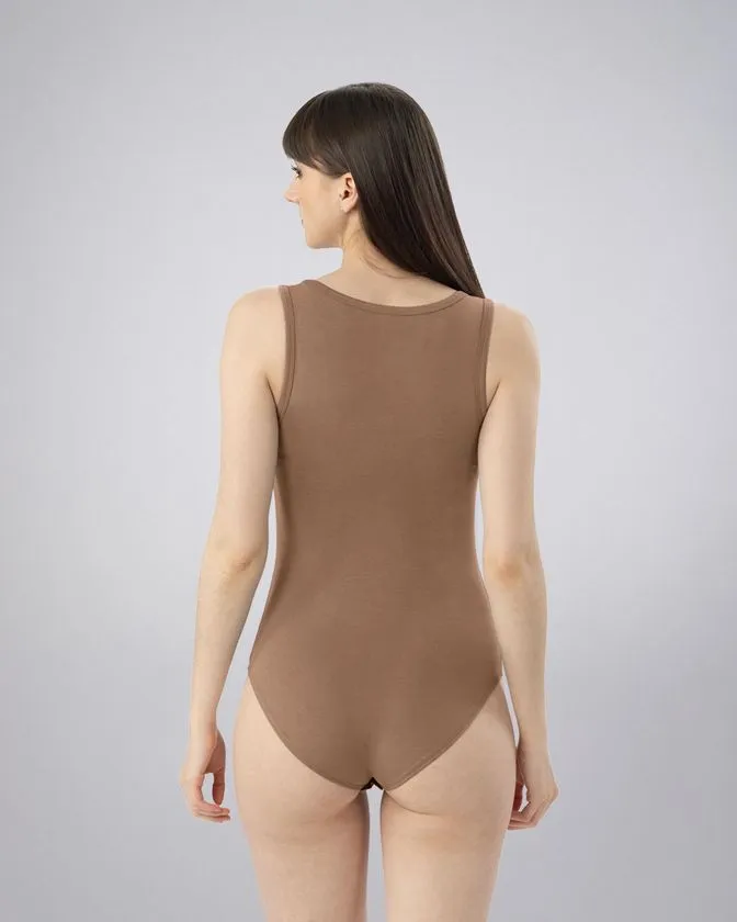 Leafletic V-Neck Sleeveless Bodysuit