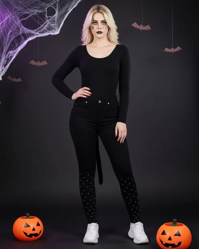 Leafletic Curve Icon Set – Sculpted Bodysuit & Timeless Denim