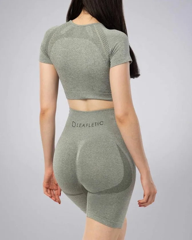 Leafletic Seamless Activewear Short Top-Bottom Set